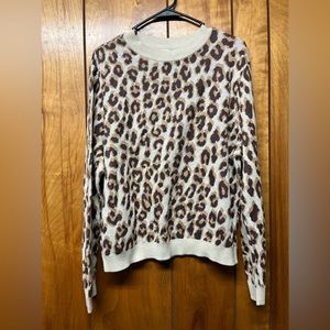 Leopard print lightweight sweater. Size XL.